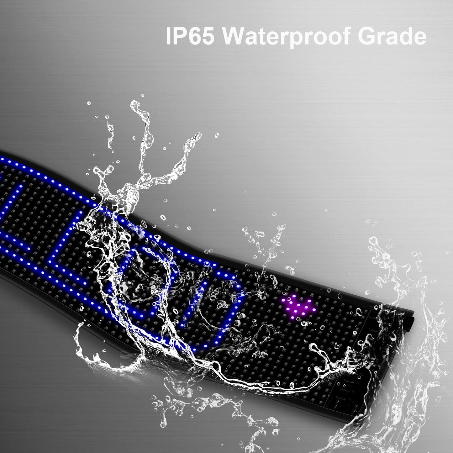 HOIOS LED Programmable Sign USB 5V LED Digital Sign Huge Bright Scrolling LED Sign for Store Car Window 23.22x4.72"