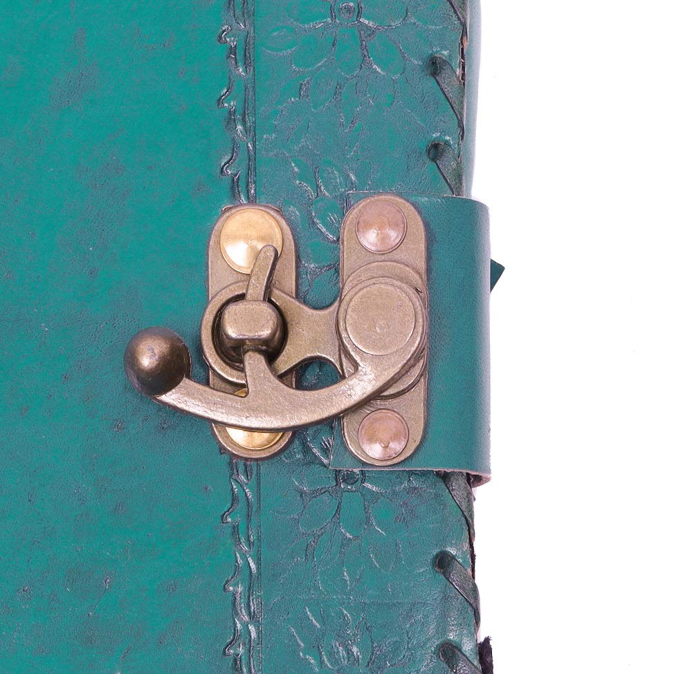 Skyland Seven Chakra Medieval Stone Embossed Handmade Jumbo Leather Journal Book of Shadows Notebook Office Diary College Poetry Sketch 14 x 22 Inches (Ocean Blue)