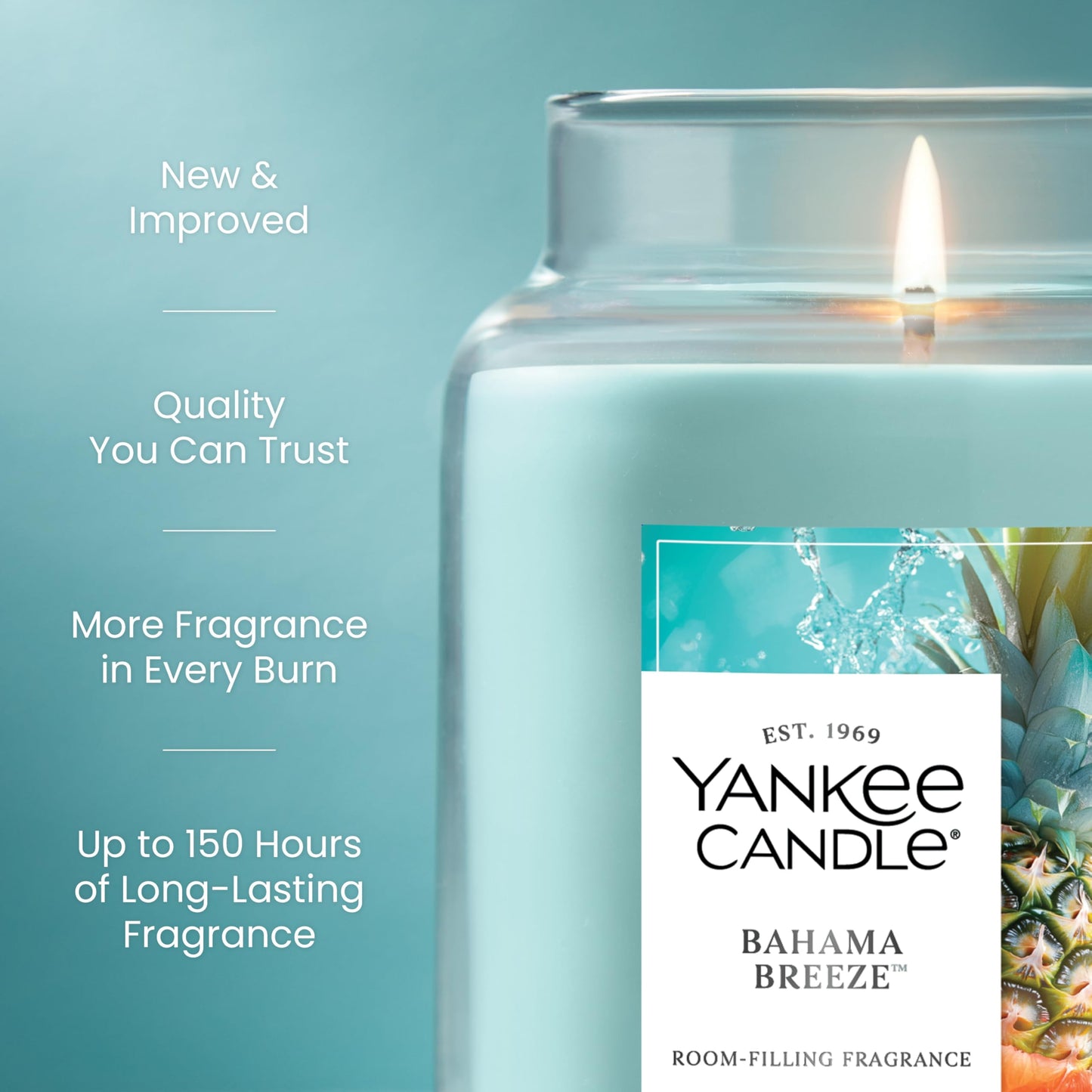 Yankee Candle Bahama Breeze Scented Candle, 22oz Large Jar with up to 150 Hour Burn Time, Giftable, Birthdays