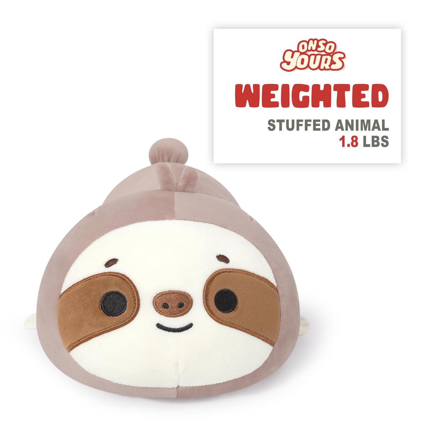 Onsoyours Original Sloth Weighted Stuffed Animals - 1.8 lbs Cute Sloth Plushies, 13.8 inch Soft Plush Toys Gifts for Kids & Adults Grey