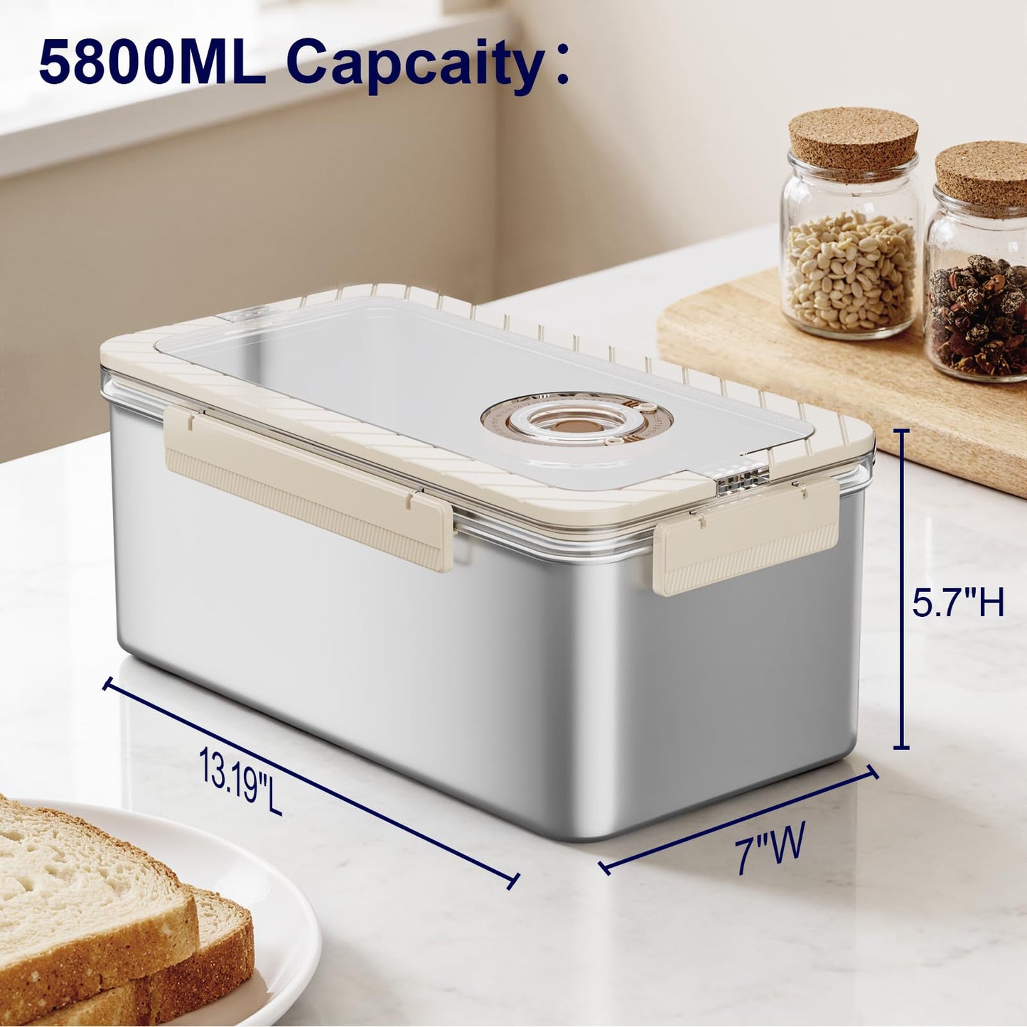 QCQHDU Bread Containers Corner Bread Box Keeper Food Storage Container