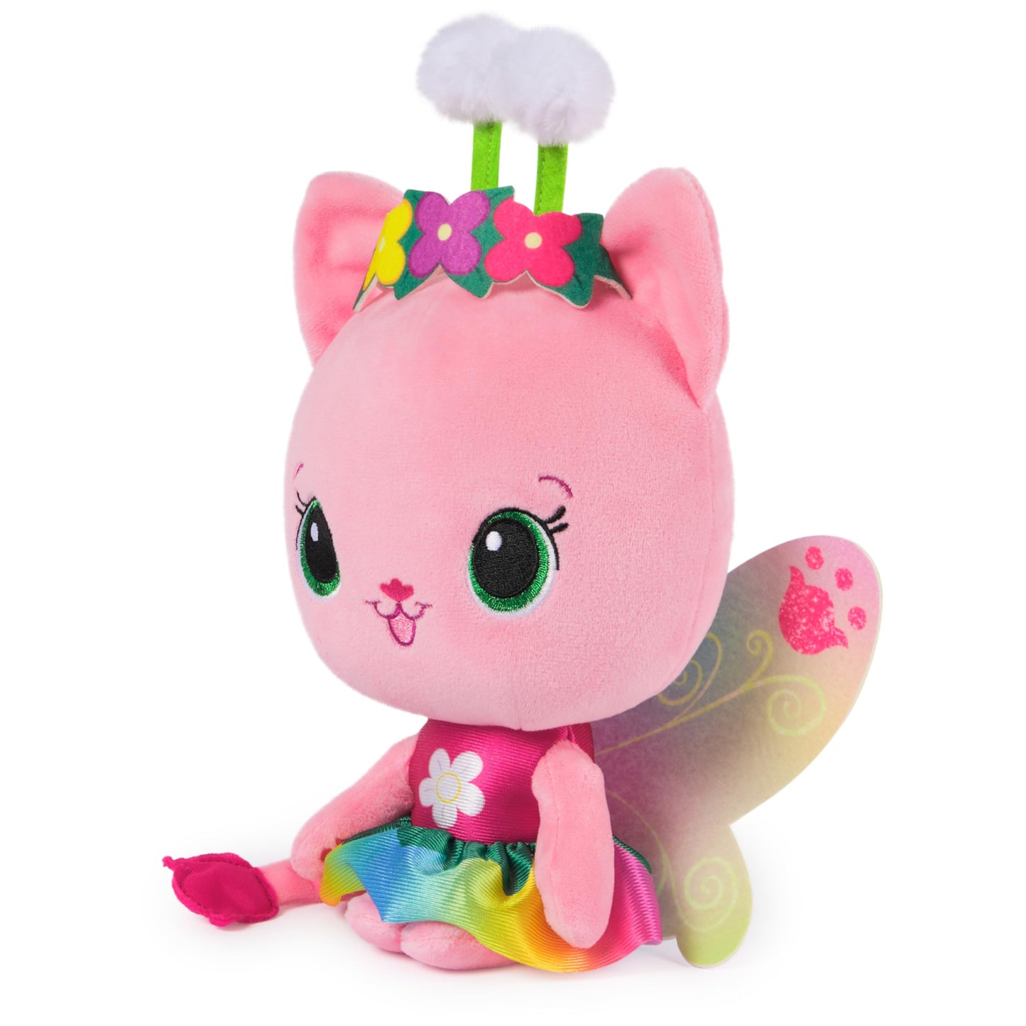 Gabby’s Dollhouse Fairylandia Official Rainbow Light-Up Kitty Fairy Plush, Cat Stuffed Animal, Sensory Toys for Ages 3 & Up