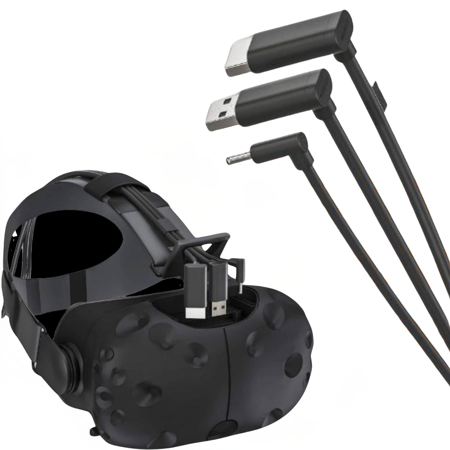 Skywin 3-in-1 Flat HTC Vive Compatible Cable (5 Meters / 16 Feet), Replacement 3-in-1 Connection Cable for HTC Vive Headset and Linkbox (Black)