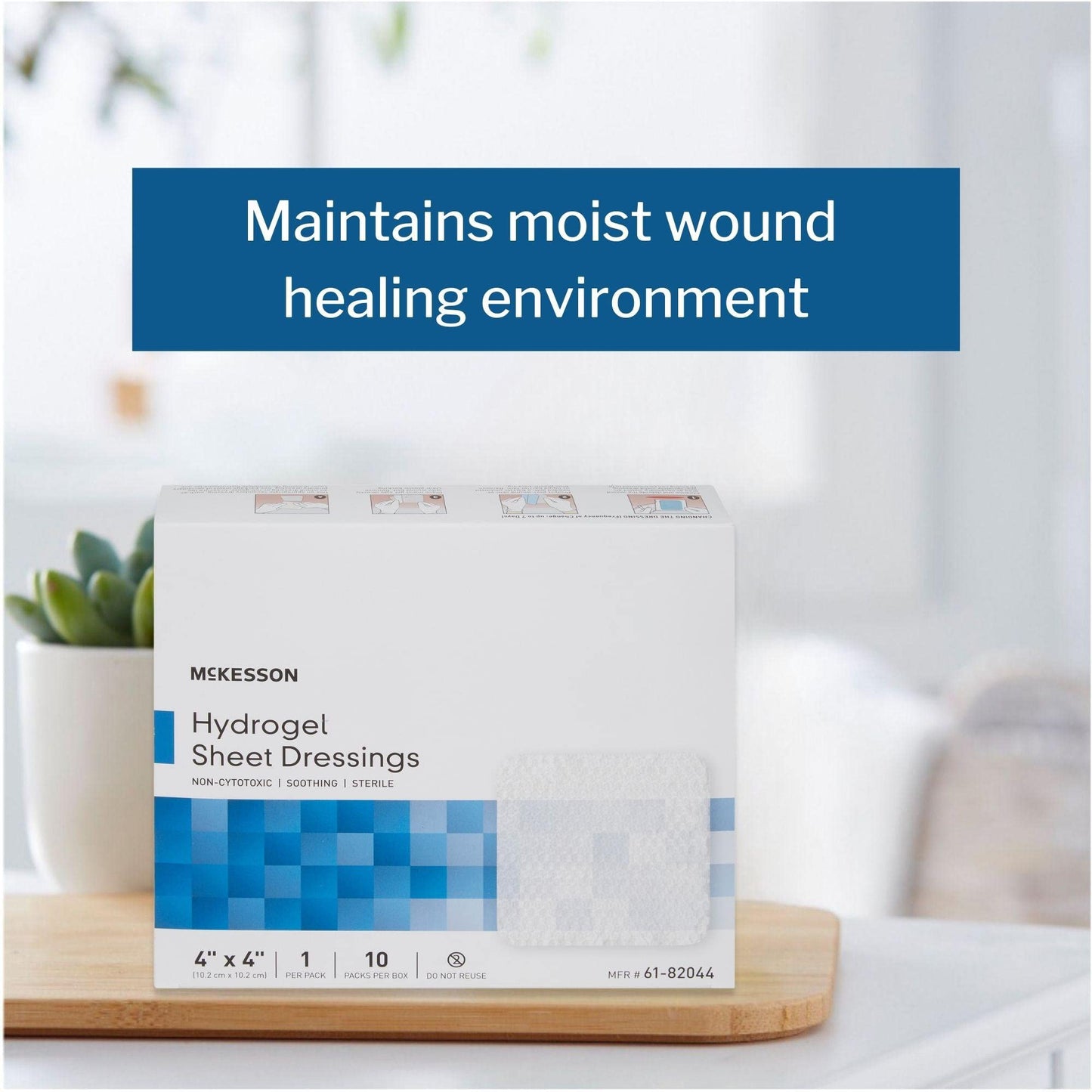 McKesson Hydrogel Sheet Dressing, Sterile, 4 in x 4 in, 10 count