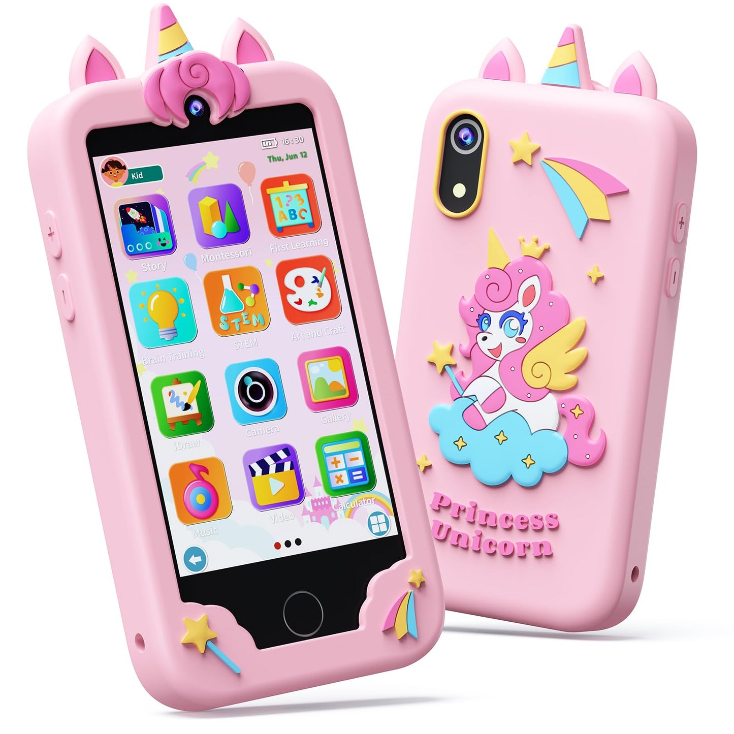 KOKODI Kids Phone, 4 Inch Toddler Camera (Pink)