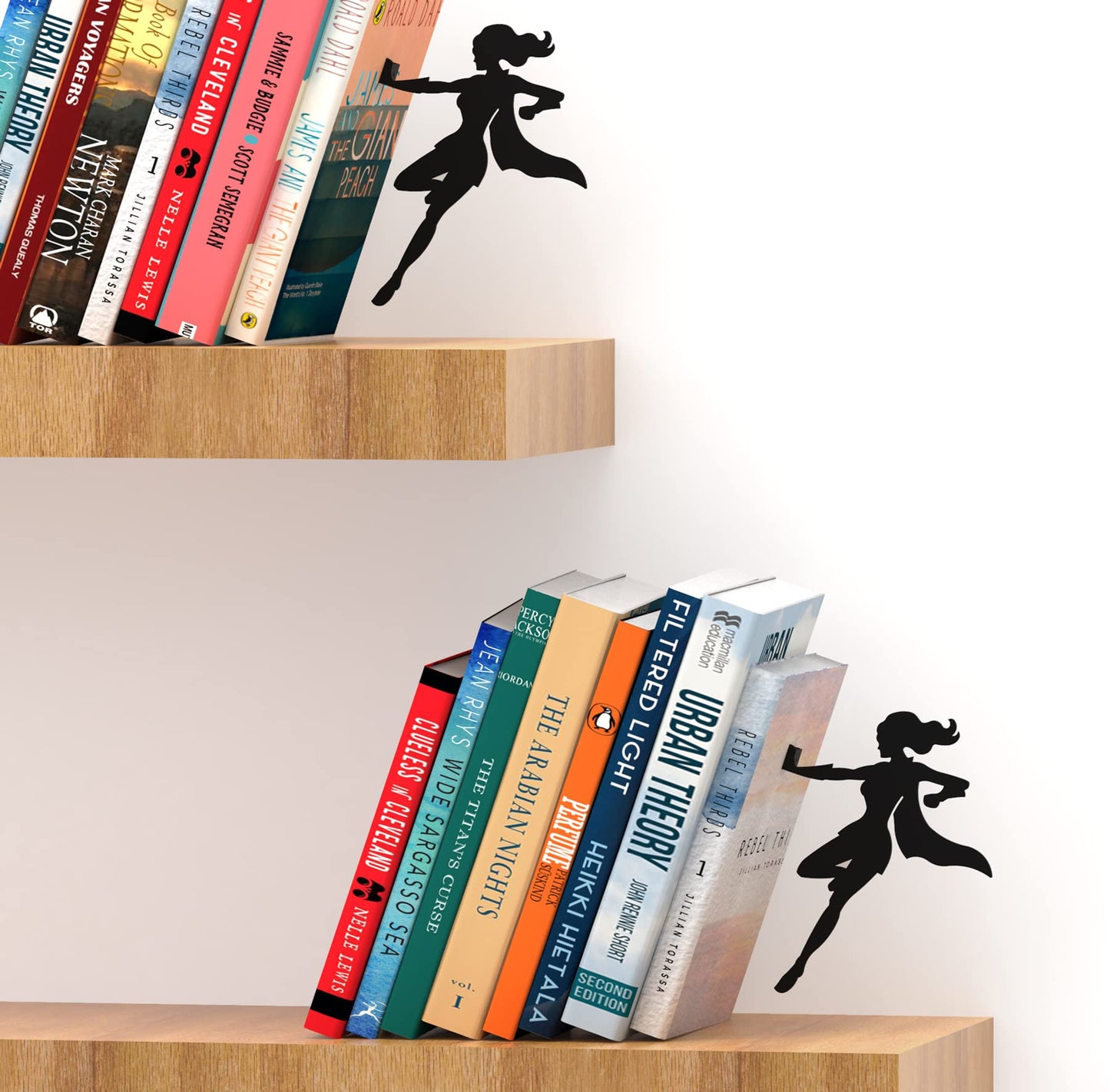 Artori Design Book Ends to Hold Books Heavy Duty - Hidden Metal Bookends for Shelves Desk - Bookend Book Holder for Home Decorative - Gift for Book End Lovers and Home Décor (Supergal - Set of 2)