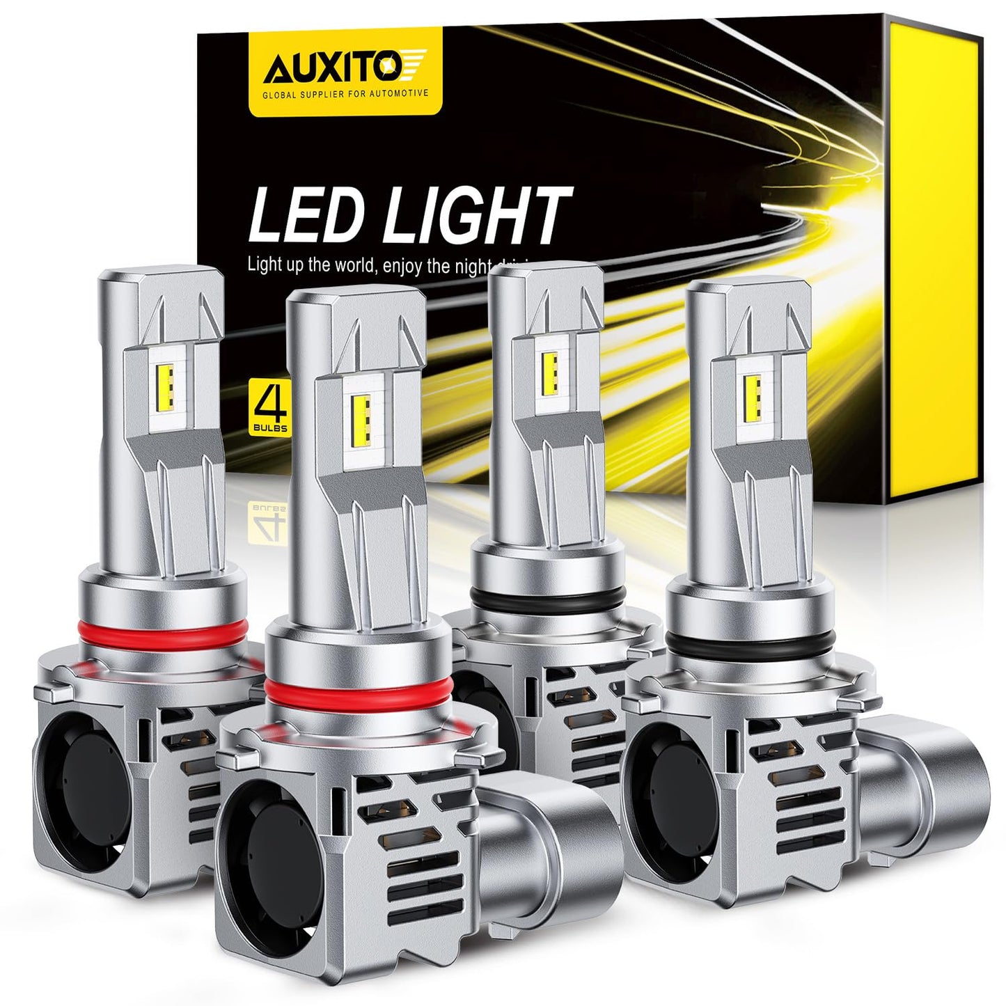 AUXITO LED Fog Light Bulbs, 9005/HB3 9006/HB4, 30000ML Super Bright, Mini Size Easy to Install, Pack of 4