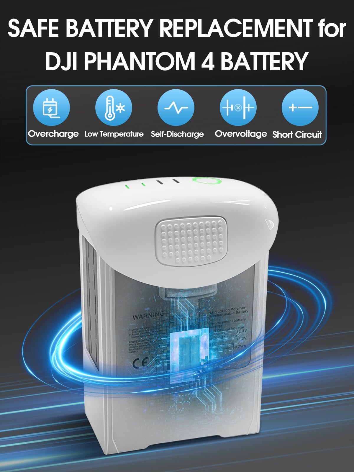 Homesuit Phantom 4 Battery, 5870mAh Intelligent Flight Replacement Battery Pack Compatible with DJI Phantom 4 Pro Series Drone