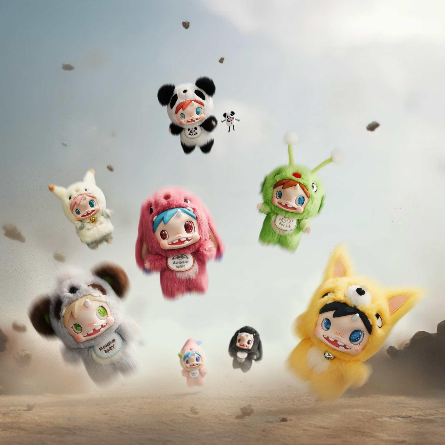 POP MART POLAR-Monster Baby Collection Series Plush Pendant Ver.1, Polar Blind Box Figures, Random Design Action Figures Collectible Toys for Home Decor, Holiday Anniversary Birthday Gifts, Single Box