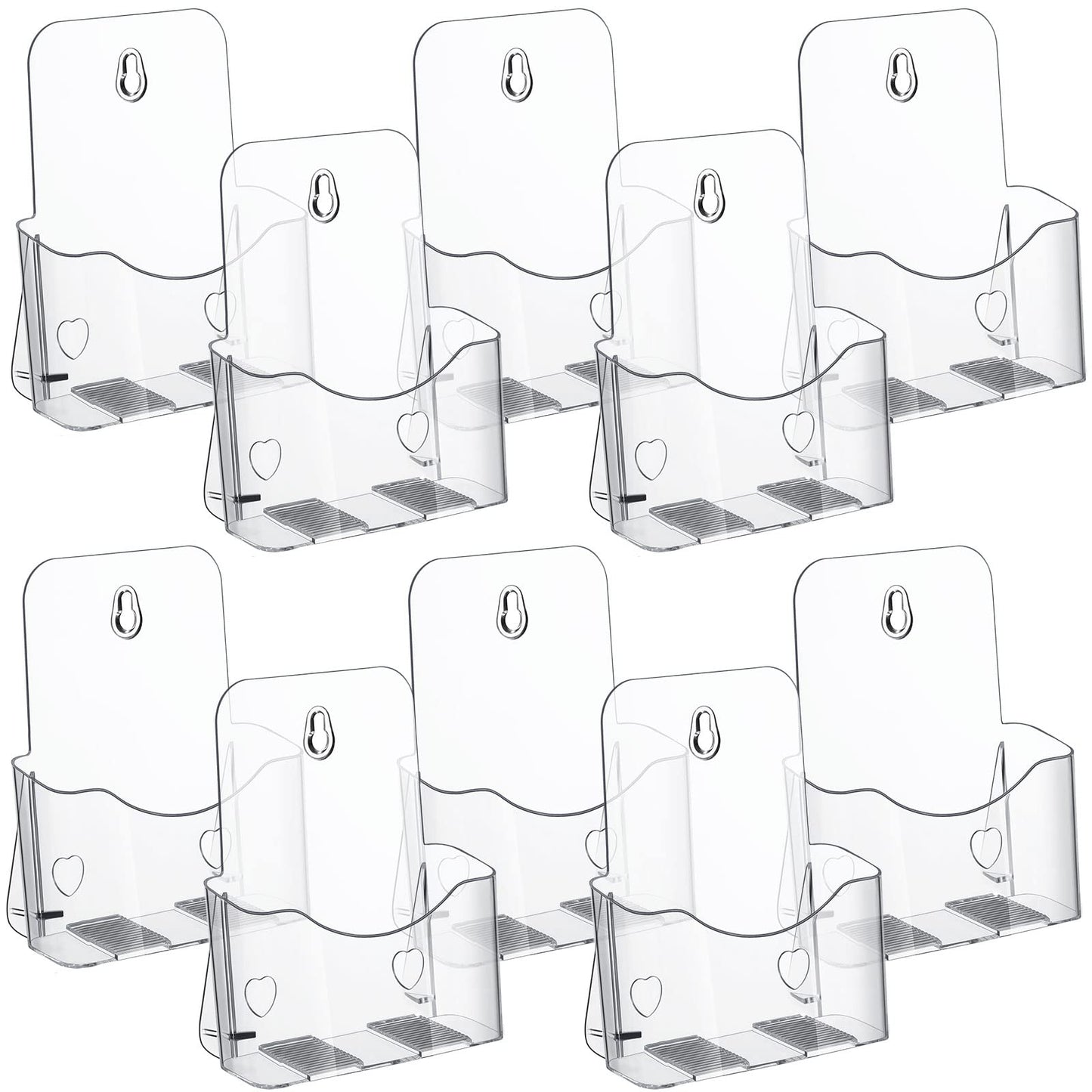 Chinco 10 Pieces 6 x 8 Inches Acrylic Brochure Holder Bulk, Clear Literature Holder Plastic Flyer Display Stand for Pamphlet Vendors Magazine Document Booklet Menu Trifold Wedding Party