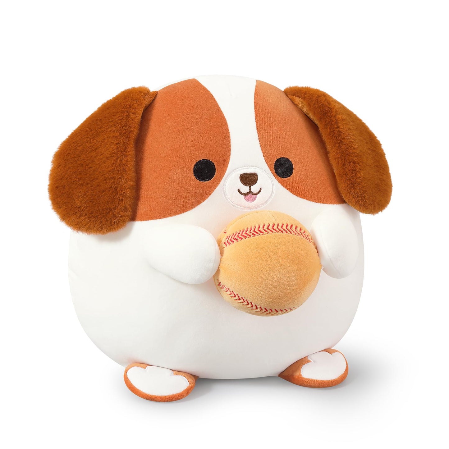 Onsoyours Original Beagle Dog Stuffed Animal with Baseball - 12 inch Soft Sport Puppy Plush Toy, Cute Plushies for Kids & Adults Brown