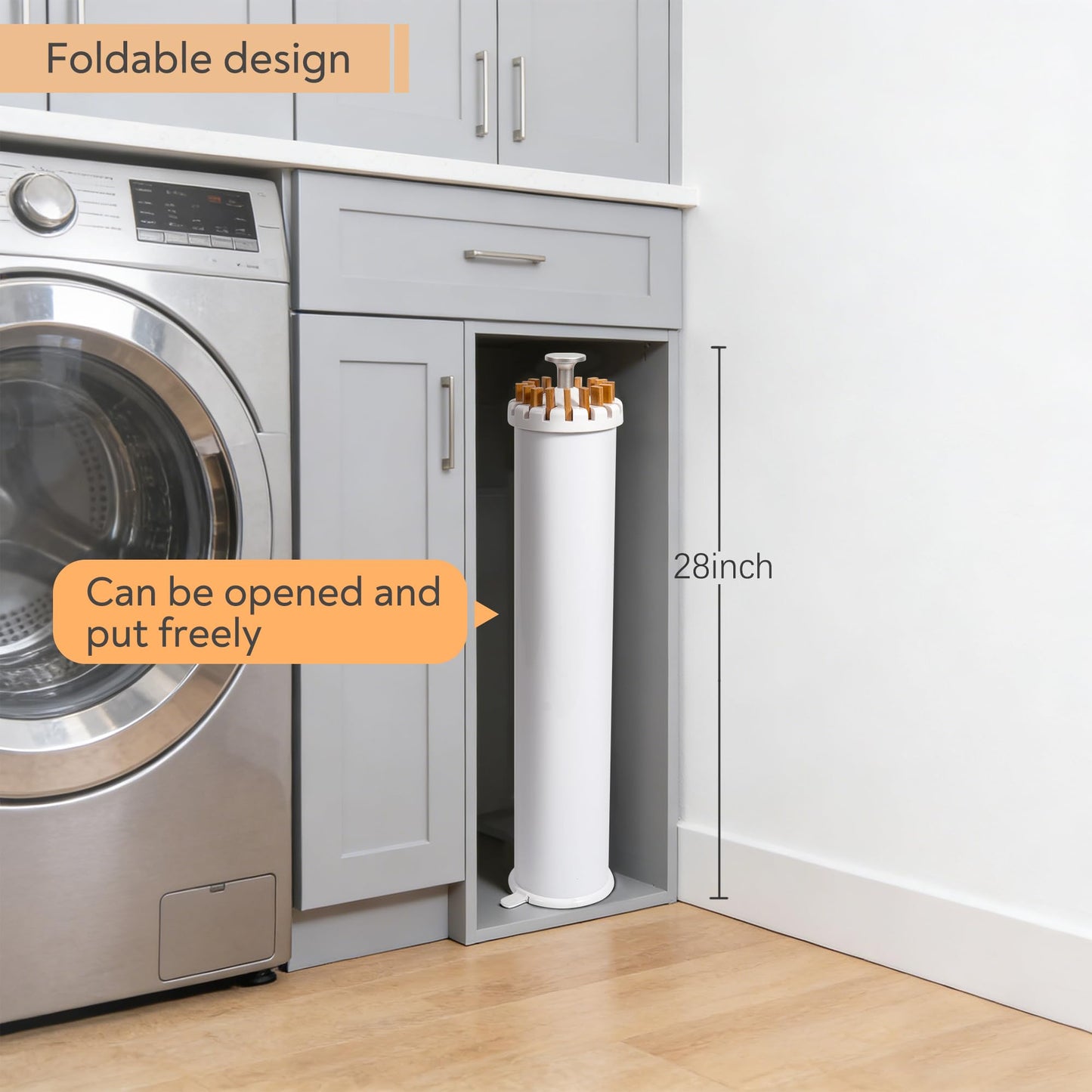 ZOFGENOW Clothes Drying Rack, Foldable Wooden Tripod Drying Rack Clothing for Small Apartments Balcony Bedroom, Portable Space Saving Laundry Rack, Floor Standing with 16 Poles for Indoor Air Drying