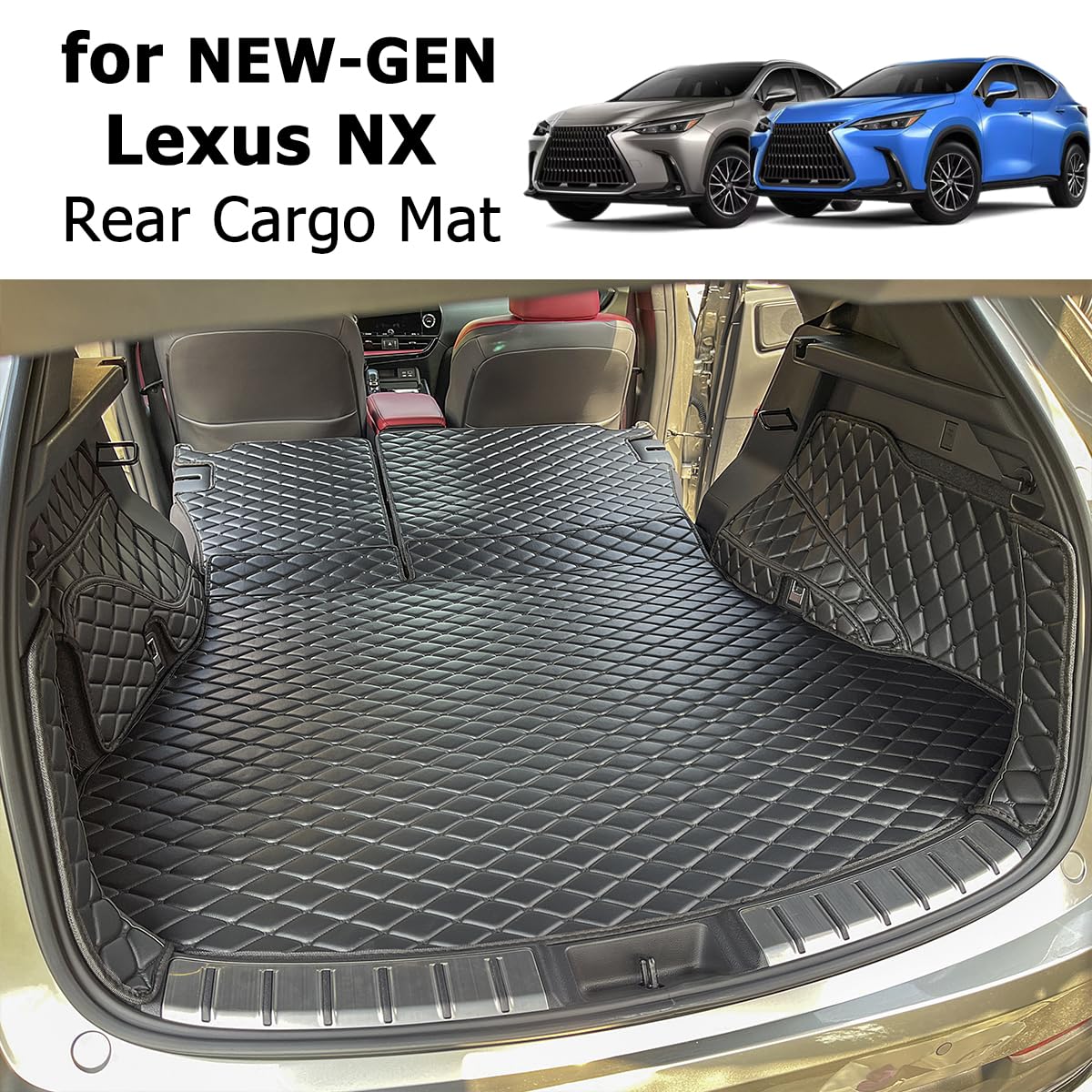 7DEEKEI Cargo Mat for 2022-2025 New Lexus NX250 NX350 NX350H Trunk Mat ＆ Rear Backrest Mat Cargo Liners Lexus NX All Weather Waterproof Accessories