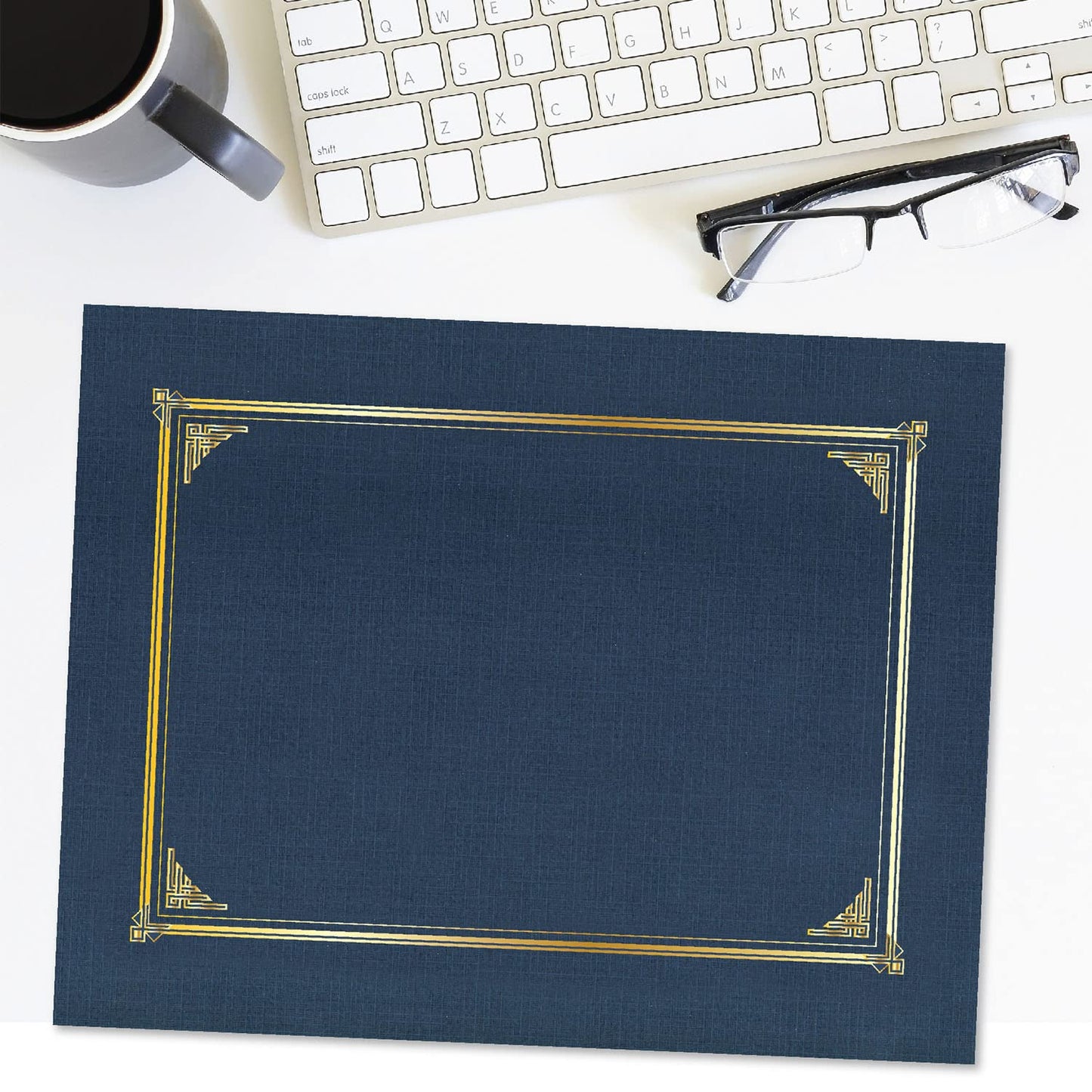 Geographics Classic Linen Document Covers 12.5” x 9.75” Navy Blue 60 Pack - Certificate Holders, Diploma Holder, Frame Documents - Premium Linen Texture for Professional Presentation