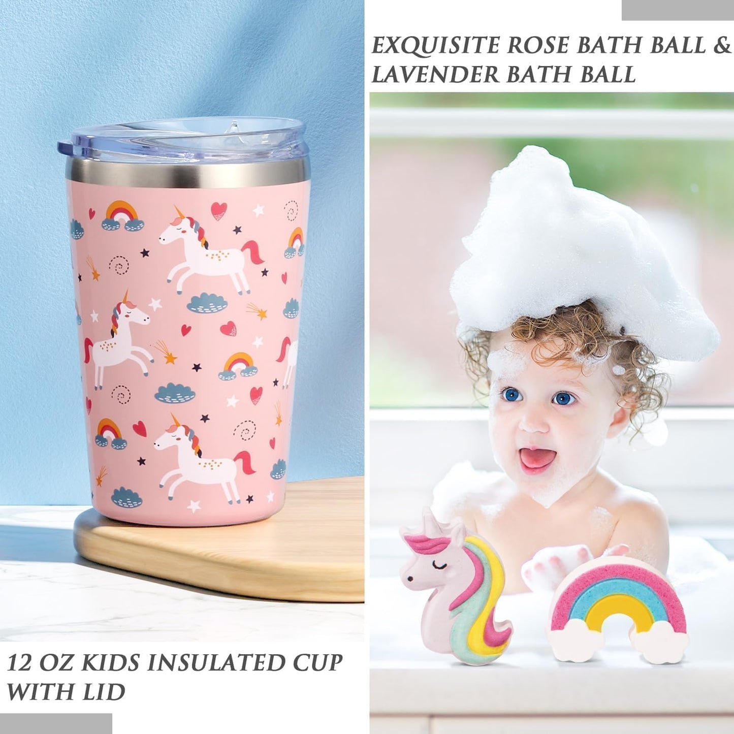 Unicorn Gifts for Girls 4-6 6-8, Birthday Valentines Gifts Set for Girls Age 4 5 6 7 8 9+ Year Old Tween Teen Girl Trendy Stuff Kids Unicorn Toys with Glow in The Dark Blanket Purse for Daughter Niece