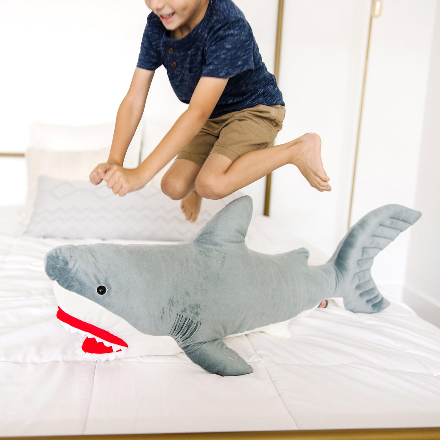 Melissa & Doug Giant Shark - Lifelike Stuffed Animal (Over 3 feet Long)