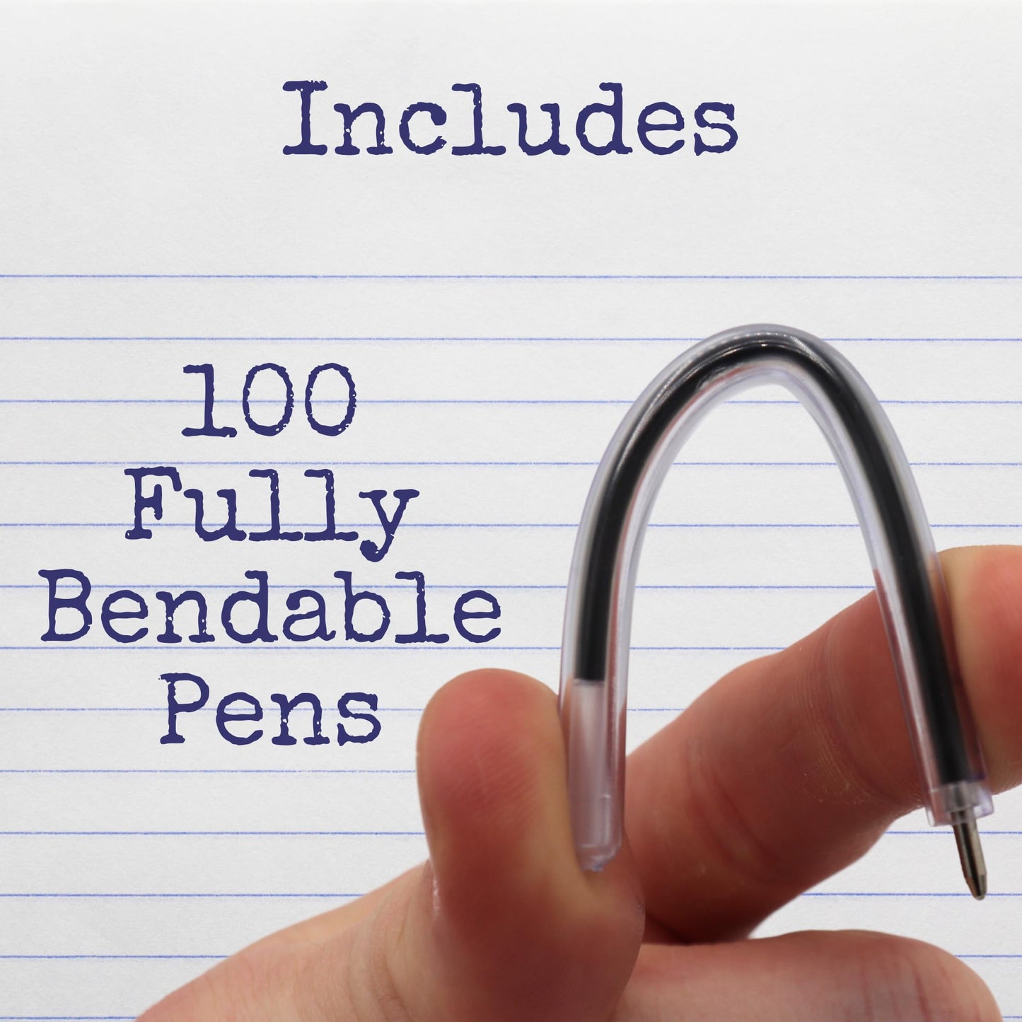 Diochey Creations Flexible Safety Pens 100 Pack of Pens For Mental Health, Mental Health Hospital, Jail, and Prison Super Bendable with Blue Ink | 3.8 Inches Safe & Flexible for Hospitals (100 Pack)