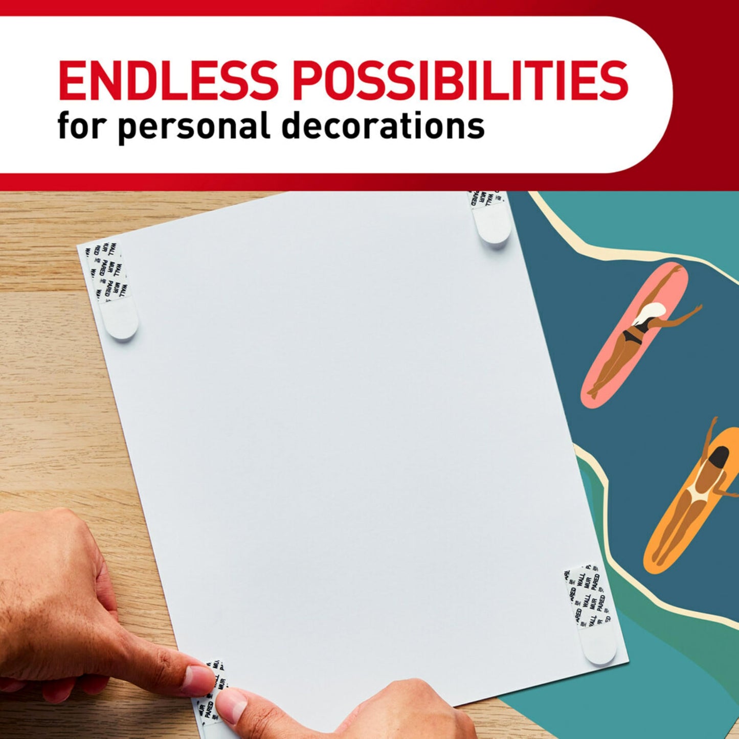Command Poster Strips, 400 Command Strips Damage Free Hanging Poster Hangers, No Tools Wall Hanging for Home, Room, Wall, and Office Decor