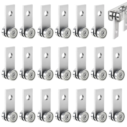 20 Pack 2 Wheels Trolley Assembly Rollers, 2 Bearings Strut Channel Trolley Hardware, Stable Strut Roller Trolley for 1-5/8" Wide and All 1-5/8" or Taller Strut Channel (Pack of 20)
