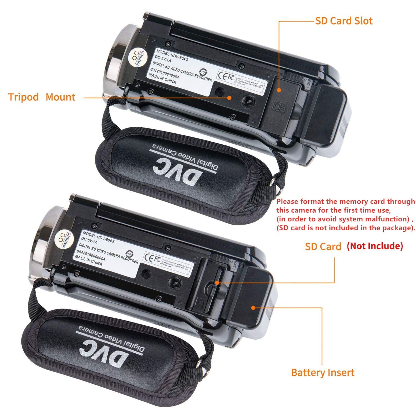 kicteck Video Camera Camcorder Digital Camera Recorder Full HD 1080P 15FPS 24MP 3.0 Inch 270 Degree Rotation LCD 16X Zoom Camcorder with 2 Batteries(604s)
