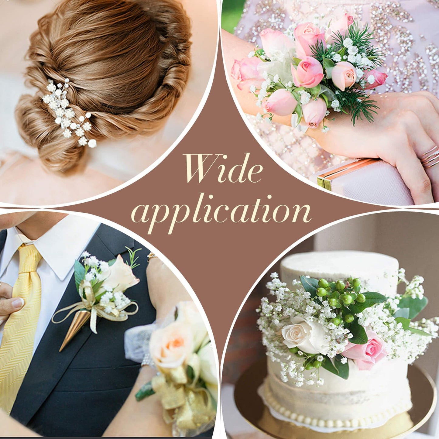 MAQIAHN 30 Baby Breath Artificial Flowers - Babies Breath Flowers Artificial Bulk Faux Flowers Bouquet White Flores Greenery Real Touch Fake Flower Arrangements Wedding Centerpieces Tables Decorations