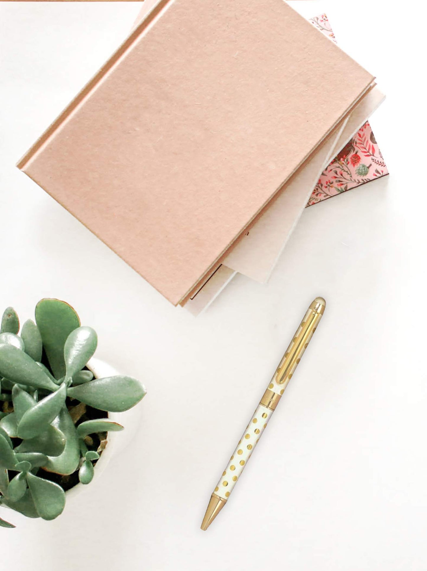 Kate Spade New York Black Ink Ballpoint Pen with Stylus Tip and Storage Pouch, Gold Dots