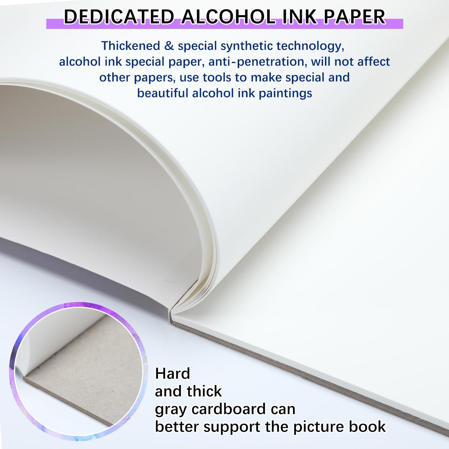 MotiMind 2 Pack 8.5 x 11 Inch Alcohol Ink Pads 50 Sheets Alcohol Ink Marker Paper for Art Painting Drawing Sketching Artists Students