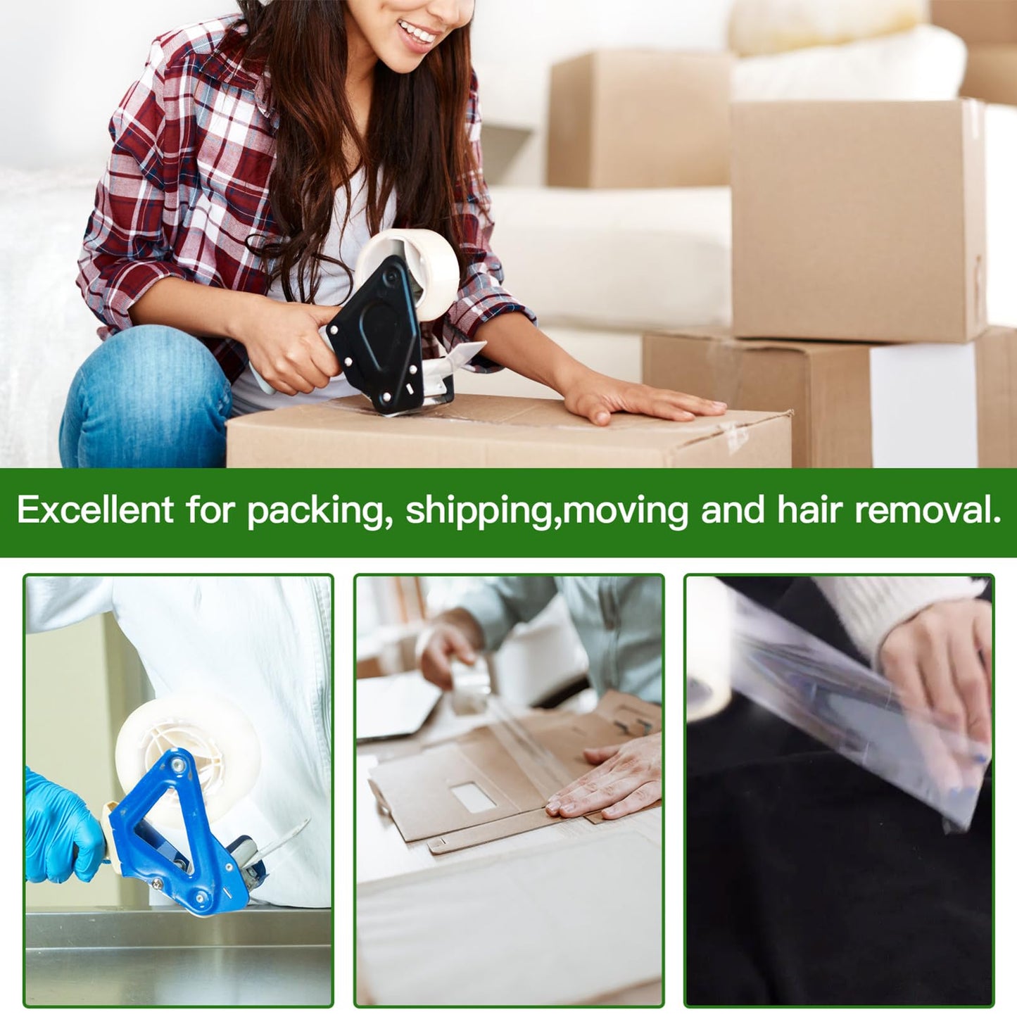 Minghaoda Clear Packing Tape (36 Rolls), Heavy Duty Packaging Tape for Shipping Packaging Moving Sealing, 2 inches Wide, 65 Yards Per Roll