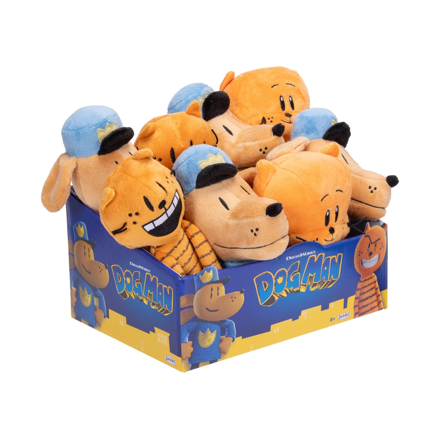 Dog Man Movie Plush in PDQ of 8 Plushies, Includes (4) Dog Man, (2) Petey, and (2) Little Petey - Officially Licensed by JAKKS Pacific