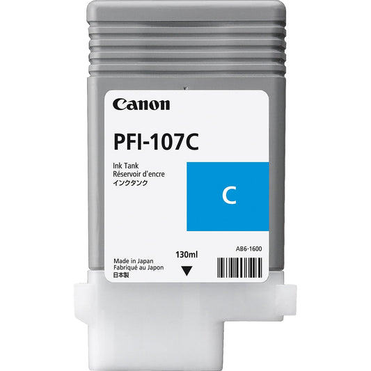 Canon PFI-107C Ink Tank 130 ml (Cyan) in Retail Packaging (CNM6706B001AA)