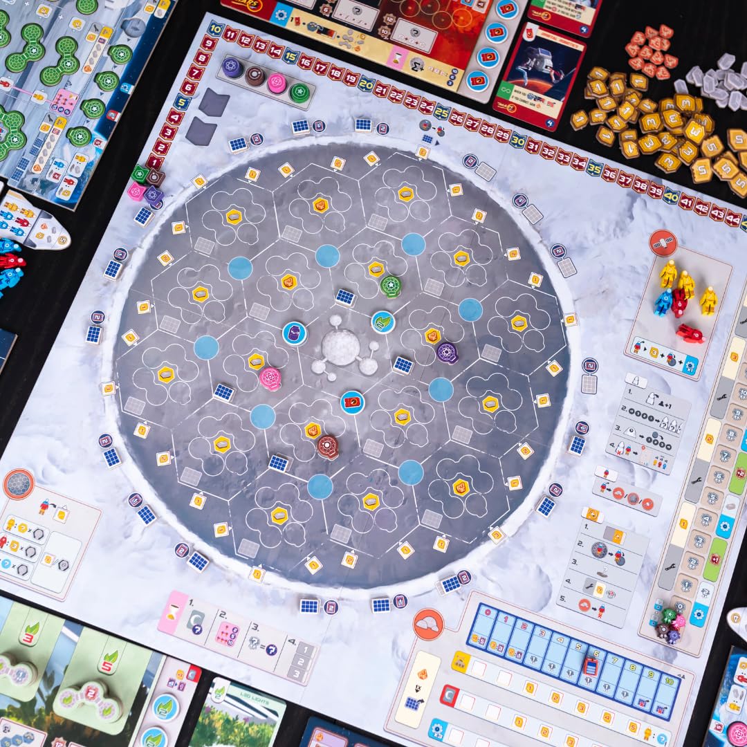Shackleton Base: A Journey to The Moon Board Game - Sci-Fi Strategy Game of Space Exploration, Fun for Family, Kids & Adults, Ages 14+, 1-4 Players, 60-120 Minute Playtime