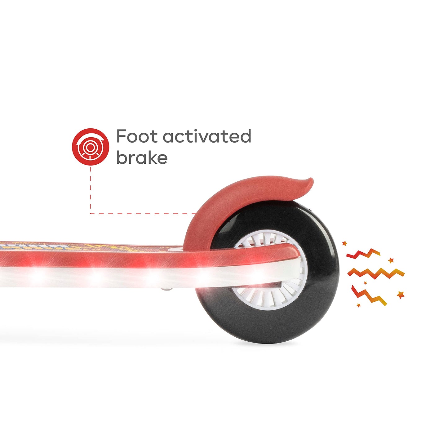 Paw Patrol Marshall Kick Scooter for Kids, Self-Balancing 3 Wheeled Light Up Scooter with Extra Wide Anti-Slip Deck, Rear Brake, Lean to Steer, Lightweight Design, for Ages 3 and up, 75 LB Limit