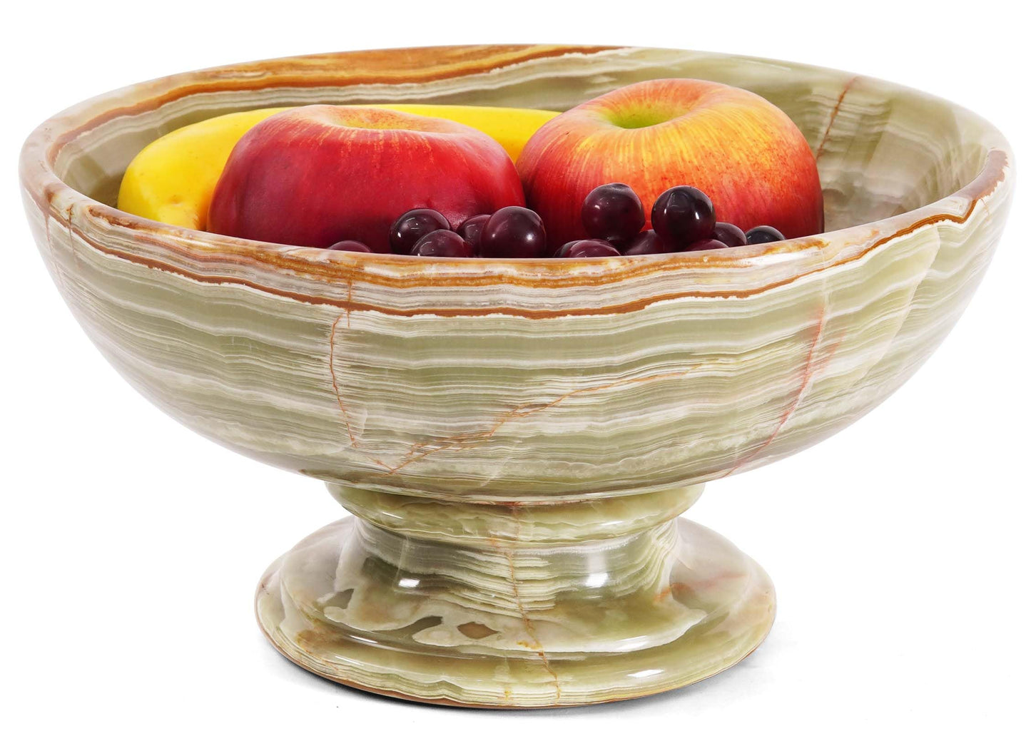 Radicaln Marble Fruit Bowl For Kitchen Counter Green Onyx 10" Inch Handmade Fruit Dish, Ideal Candy Bowl For Home Decor, Entryway Table Modern Decorative Bowls