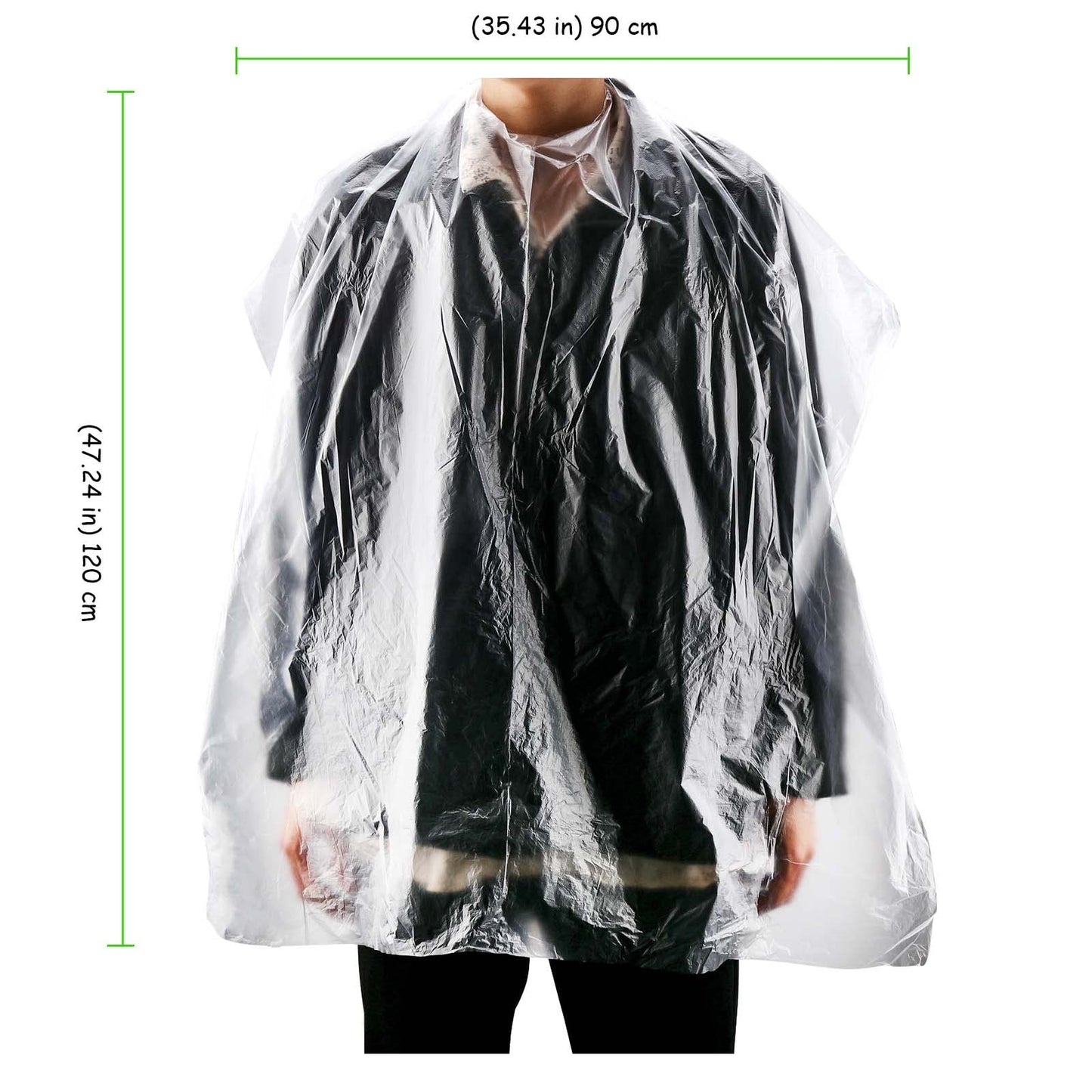 TAICHEUT 400 Pcs 35 x 47 Inch Disposable Clear Hair Salon Capes, Plastic Disposable Waterproof Capes Disposable Hair Cutting Capes for Barbershop and Salon, Clear