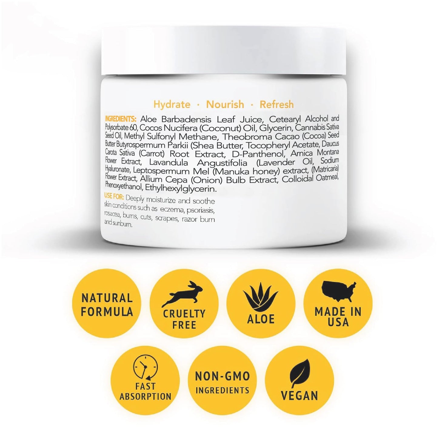 Manuka Honey Eczema Cream (8oz) Moisturizing Lotion Treatment Relief - Itchy, Dry Skin Healing Ointment - Skin-Soothing Moisturizer For Kids, Adults, Baby Body Mousse Honey Creme Eczema, Psoriasis