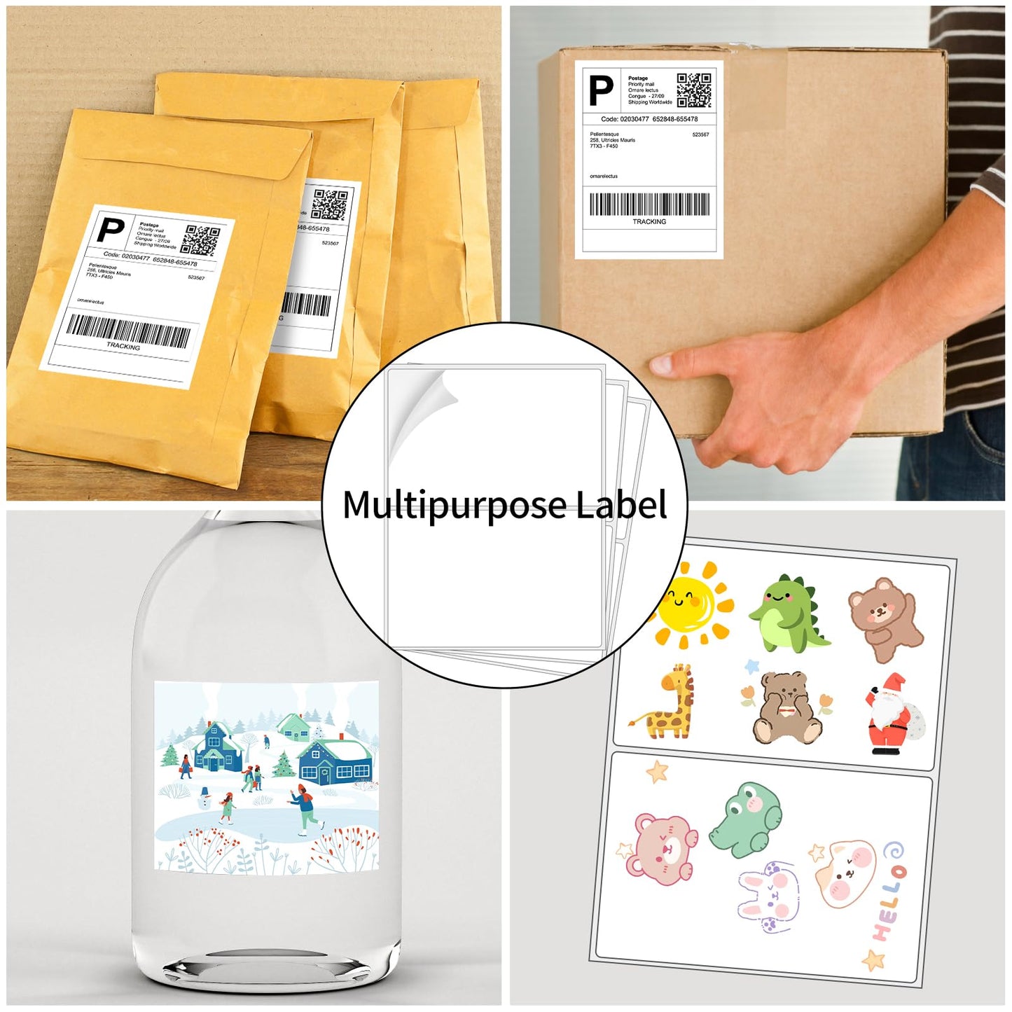 Coopaty Half Sheet Shipping Labels 8.5" x 5.5" Sticker Labels for Laser & Ink Jet Printers, 2 Per Page Self Adhesive Mailing Labels for Packages (500 Sheets, 1000 Labels)