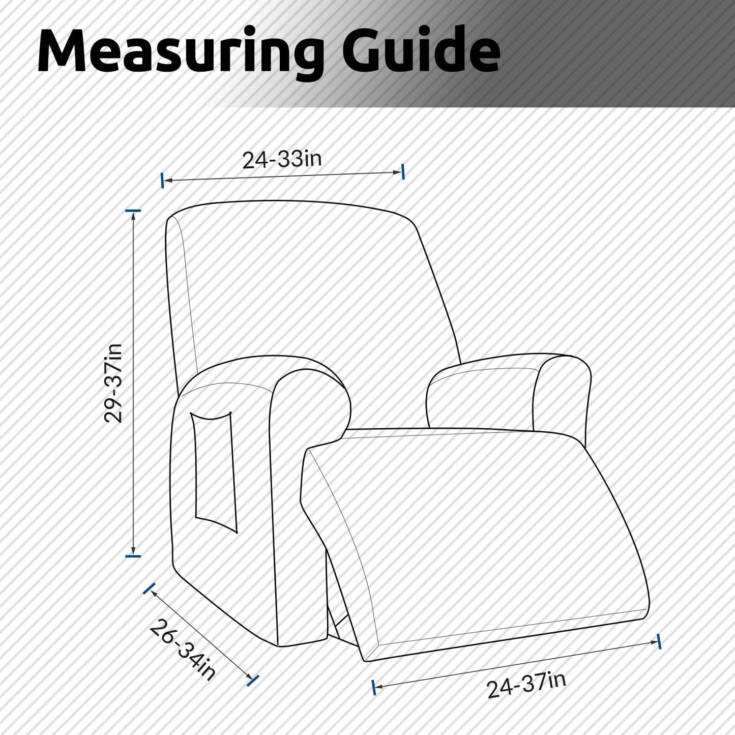 KEKUOU Recliner Chair Covers Lazy Boy Recliner Covers Stretch Couch Cover Slipcovers 1 Piece Furniture Protector with Elastic Bottom for Dog,Kids.(Recliner, Chocolate)