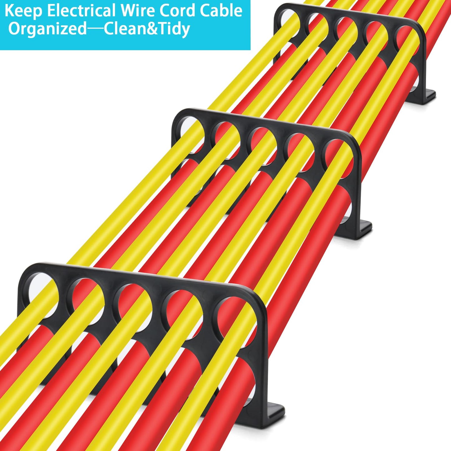 20Pack Cable Chase-Wire Bracket,Cable Support Wire Bracket Holder for NMB Electrical Cord Organized Management,Labor Time Saving,1" with 10-Hole Design