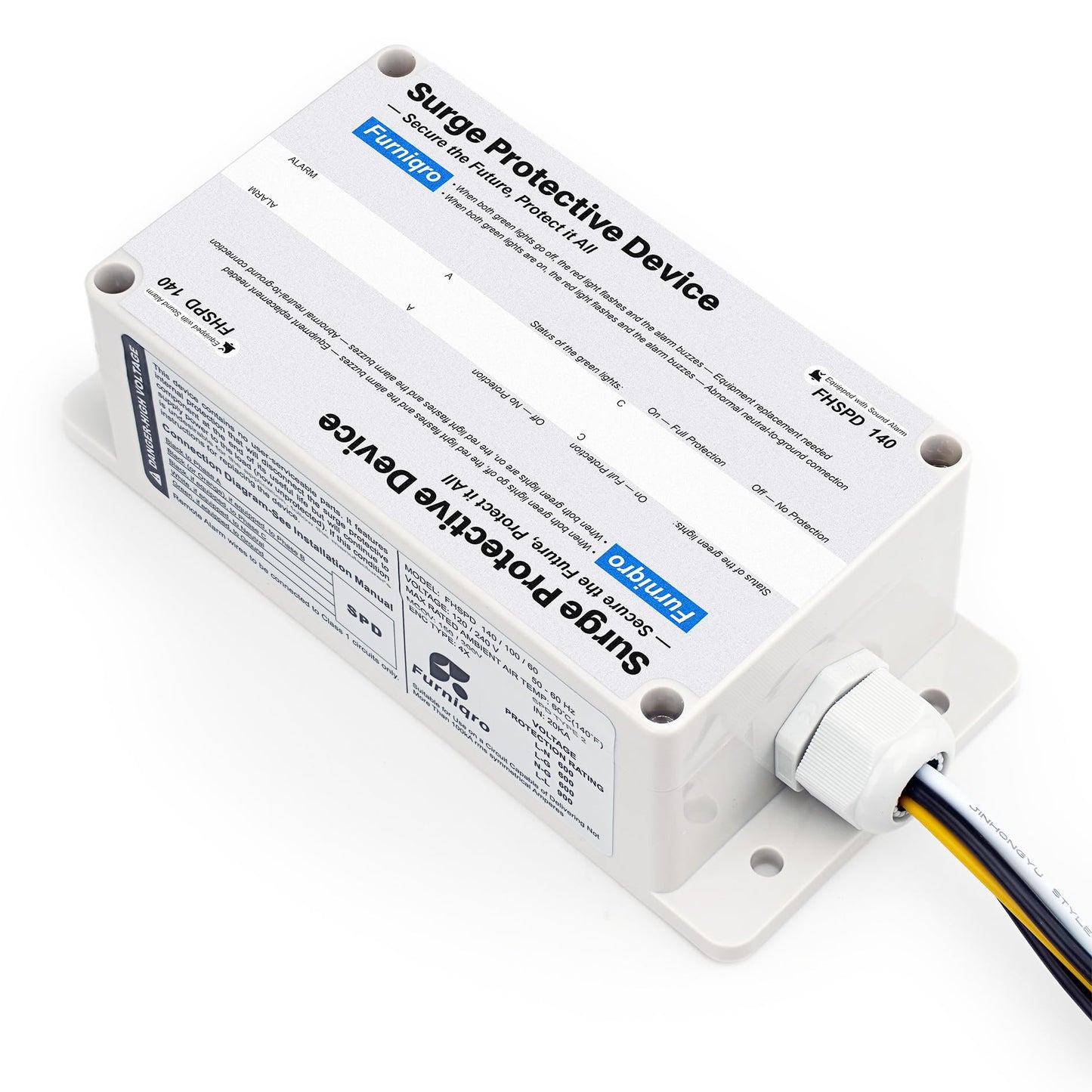 FHSPD140 Whole House Surge Protector FS140 Whole House Surge Protection Device Rated for 140,000 Amps, Whole Home Surge Protector, Indoor/Outdoor Use, 120/240V