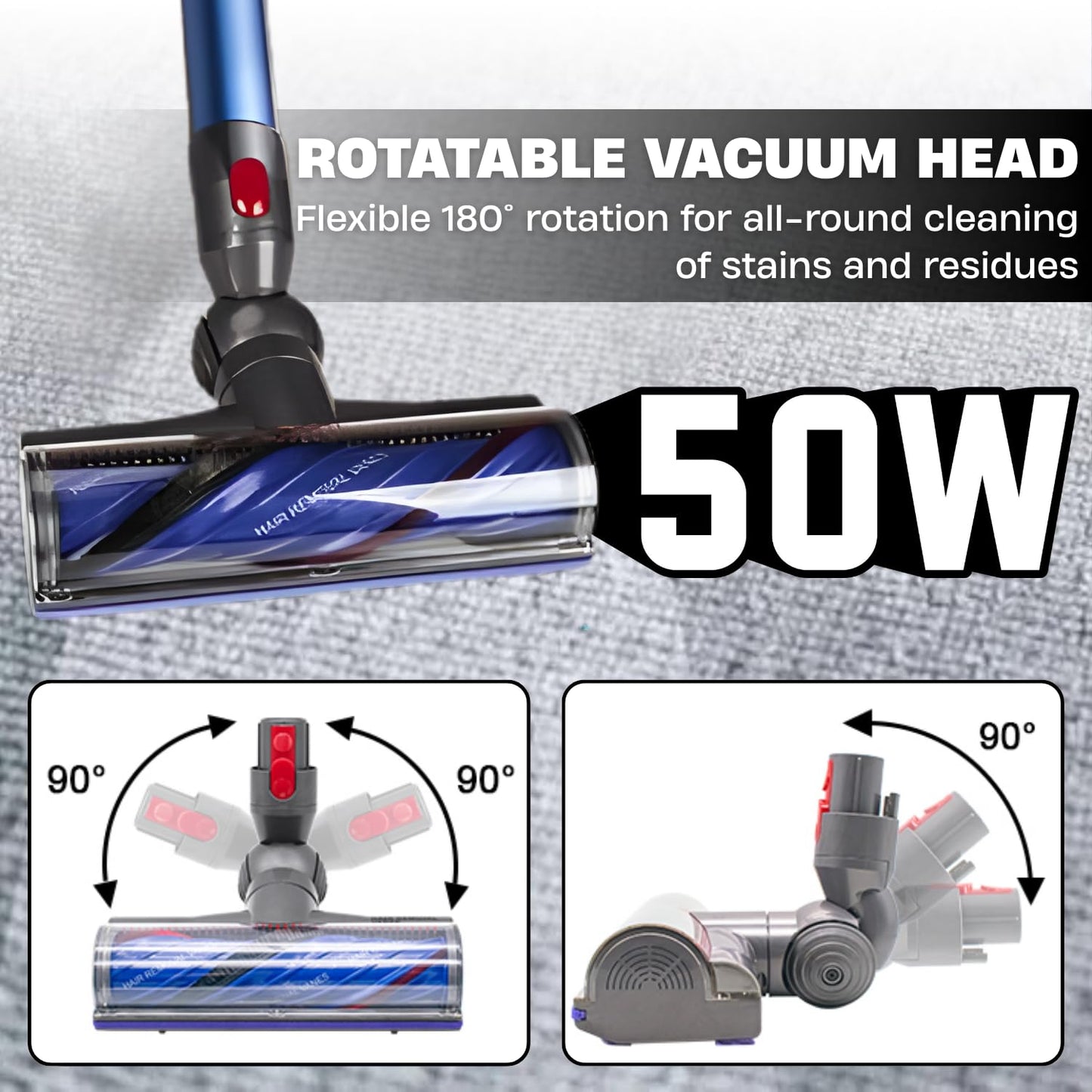 for Dyson V7 V8 V10 V11 V15 Vacuum Head Replacement Part with Upgrade Anti-Tangle & Power Suction- Motorized Brush Head Vacuum Attachment for Hard Floors, Wood Floors & Low/Medium Carpets
