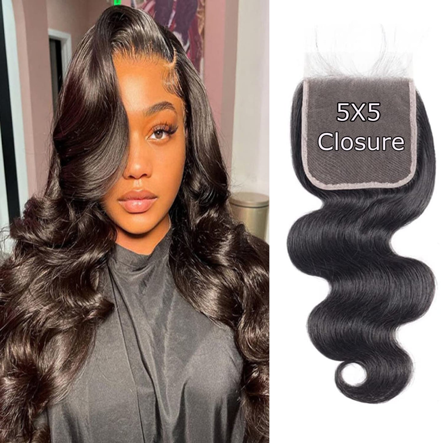 Liangya Hair 5x5 Lace Closure Hd Transparent Body Wave Frontal Closure 12A Virgin Remy Human Hair Closure Real Hd Transparent Lace Closure Pre Plucked With Baby Hair Natural Black Color(16inch)
