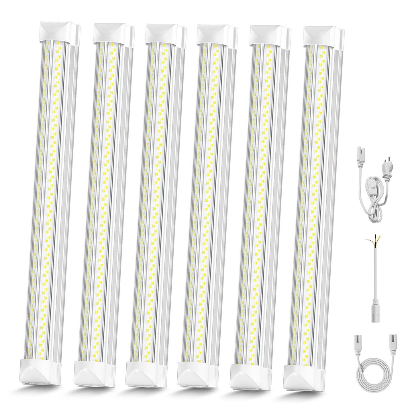 OnlyLux LED Shop Light, 25W 3750LM 6000K Super Bright, Plug and Play, Linkable Utility Shop Lights for Garage, Cabinet, Workbench, Workshop (6 Pack)