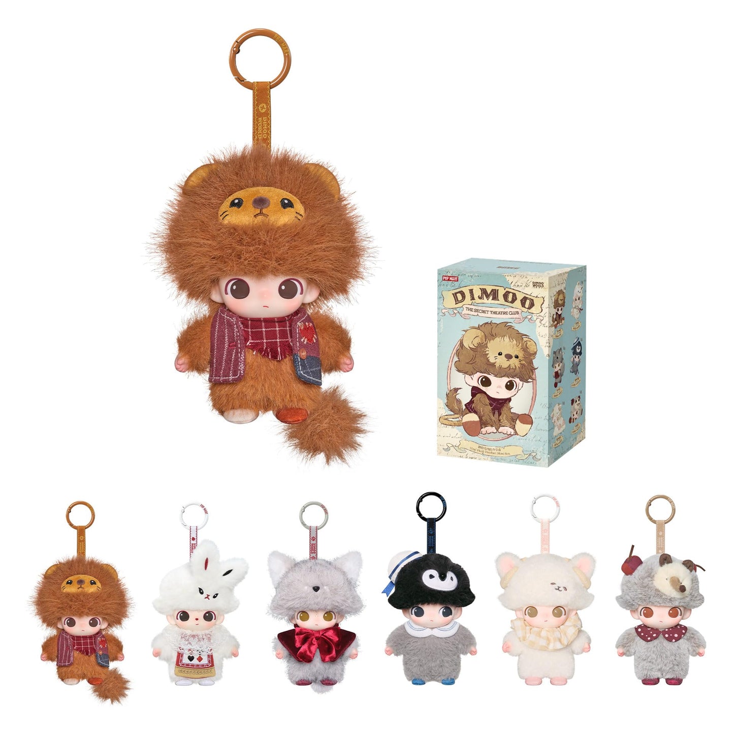 POP MART DIMOO The Secret Theatre Club Series-Vinyl Plush Pendant Blind Box, DIMOO World Action Figures, Random Design Collectible Toys for Decor, Birthday Gifts for Girls Boys Women Men, Single Box