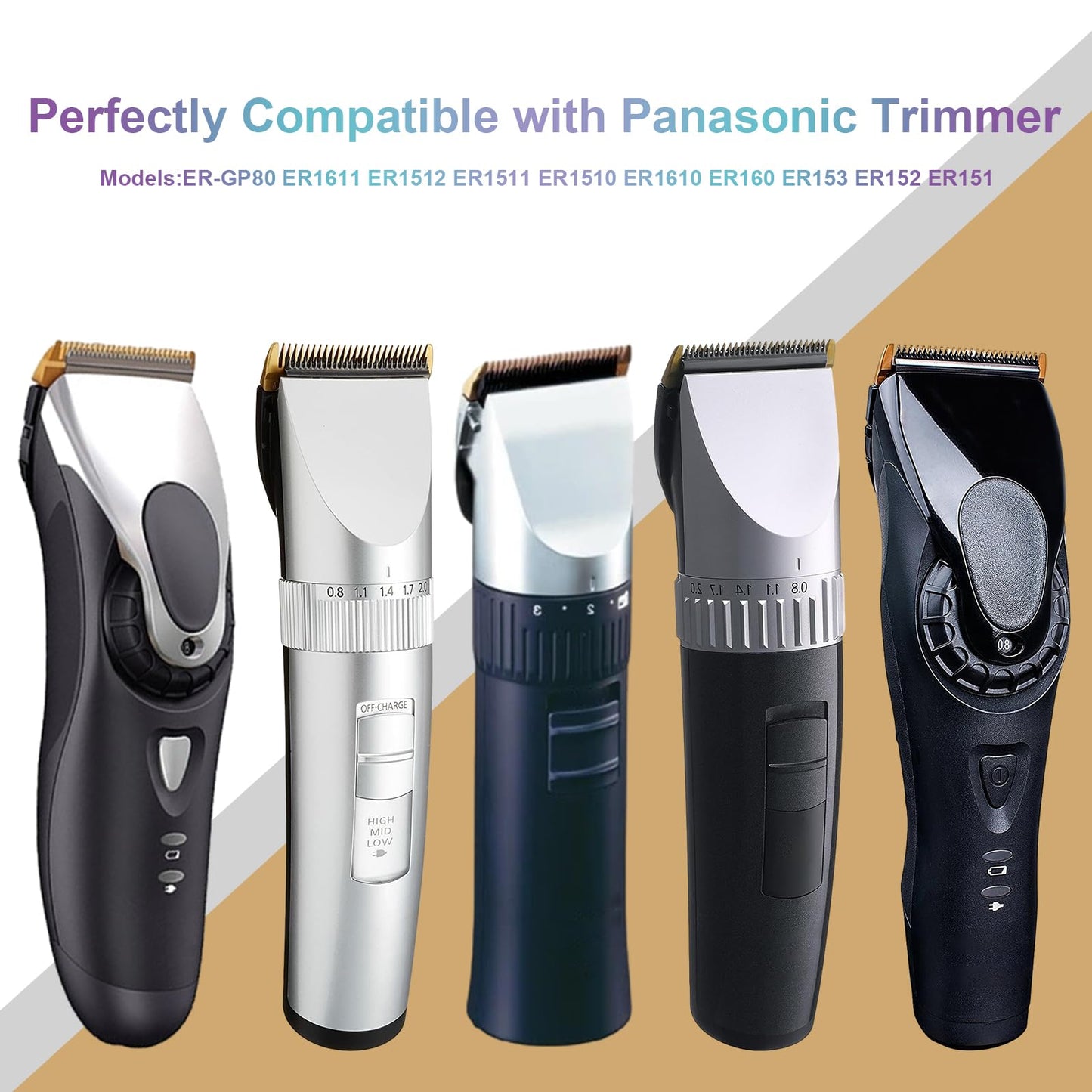 2 Pack Replacement Trimmer Blade Compatible with Panasonic WER9902 Trimmer Blade,Fit for ER-GP80 ER1611 ER1512 ER1511 ER1510 ER1610 ER160 ER153 ER152 ER151