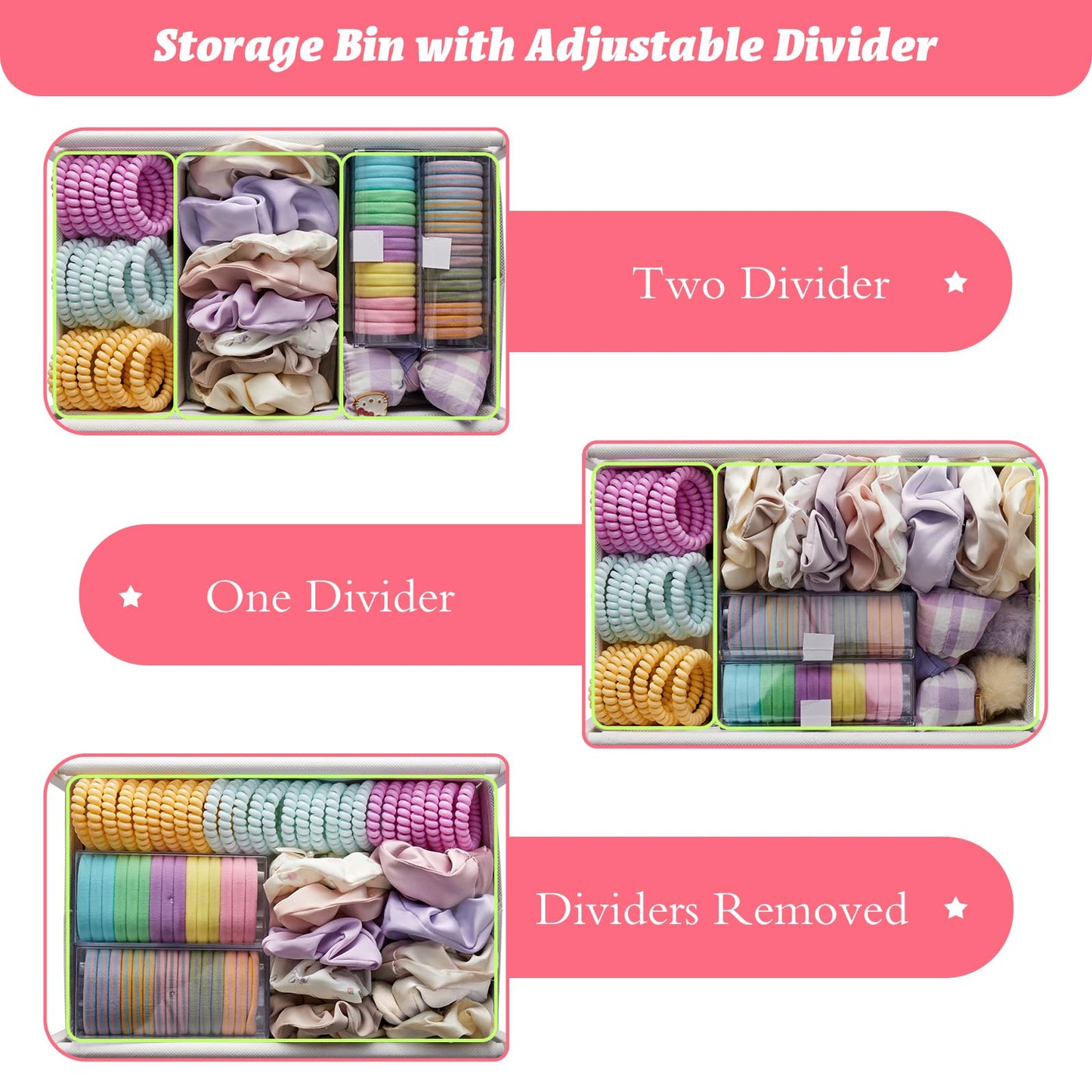 PVRUILER Headband Holder Stand, Metal Hair Accessories Organizer with Divided Storage Box, for Headbands, Hair Ties, Clips & Earrings