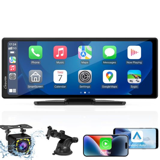 2025 CARPURIDE 9.3 Inch Carplay Screen for Car, Compatible with Wireless/Wired Apple CarPlay, Android Auto and Mirror Link - Bluetooth Audio, Navigation,Siri, FM, AUX, C92 with Backup Cam