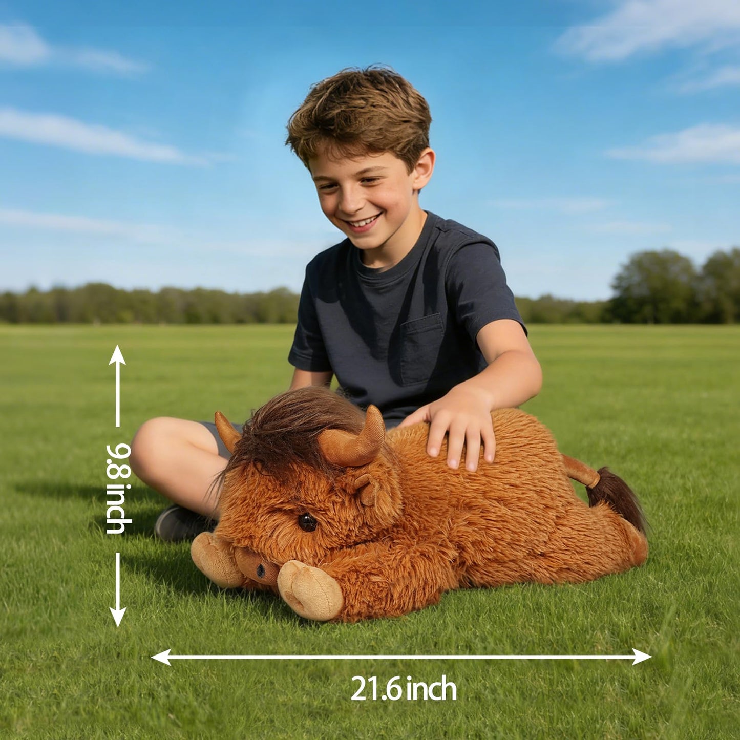WDXDSOB Weighted Highland Cow Stuffed Animals | 4.2 Lbs Weighted Highland Cow Plush for Kids & Adults | 21.6 Inch Large Cattle Pillow Toy Gift for Christmas Birthday Gift
