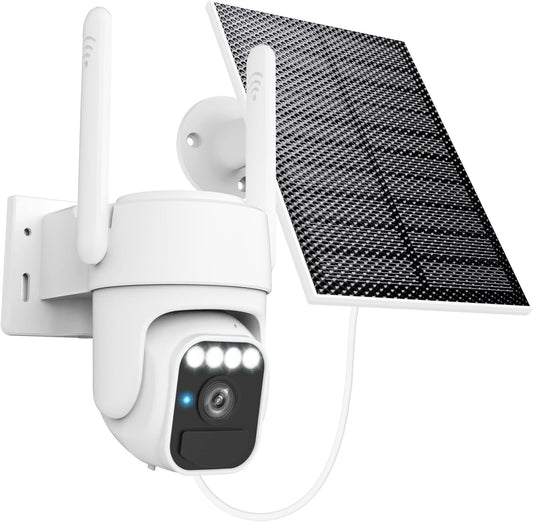 3-Link Solar Camera Outdoor Wireless, WiFi Security Cameras for Home, 360° View, Two-Way Talk, Auto Tracking, Light Alarm, Color Night Vision