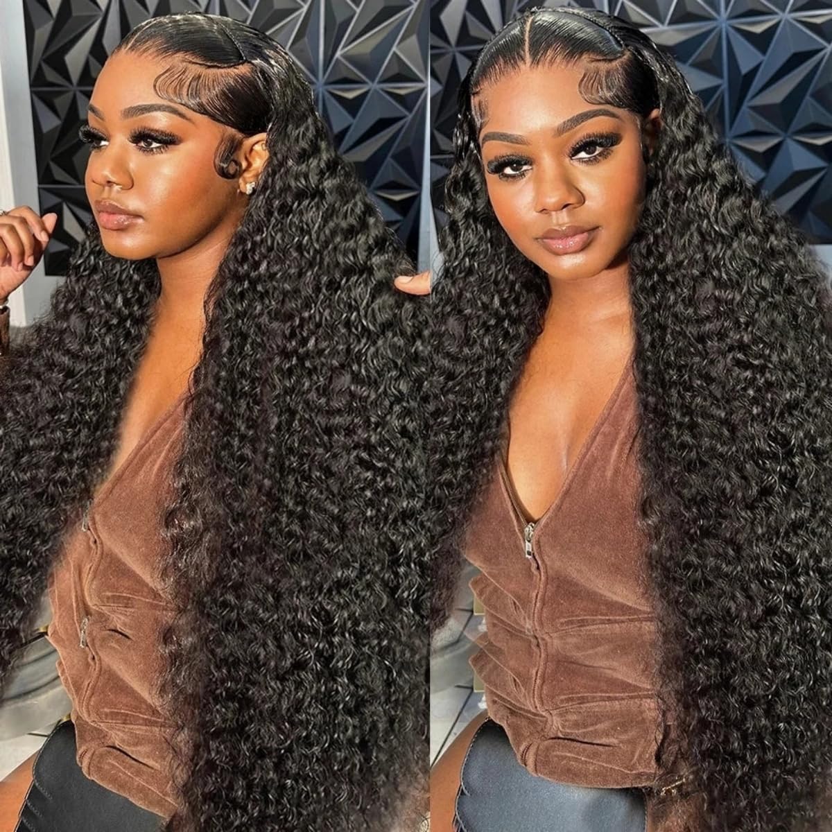 LICHANG 200% Density Deep Wave Lace Front Wigs Human Hair 26 Inch HD Lace Closure Wigs Human Hair Deep Curly 4x4 Lace Frontal Wig Human Hair Pre Plucked with Baby Hair for Black Women