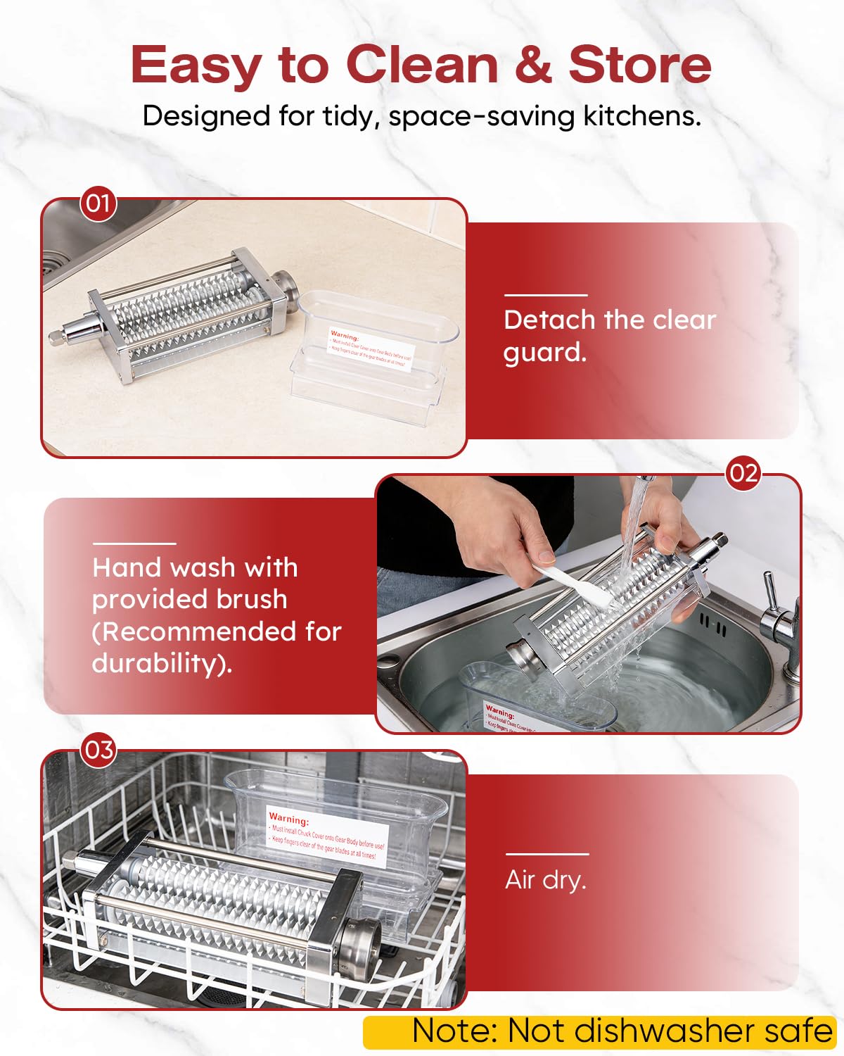 Adjustable Meat Tenderizer Attachment for KitchenAid Stand Mixers 3 Thickness Settings Tenderizer Machine with Wide Metal Wheel & Tall Chute Meat Tenderizer Tool (meat tenderizer)